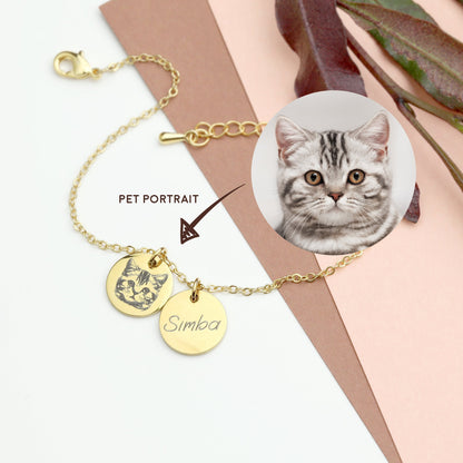 Double tag custom photo lettering bracelet